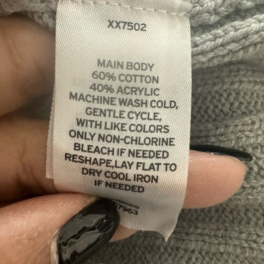 Abound Gray Ribbed Knit V-Neck Sweater NWT Size M Soft Cotton Blend - Picture 9 of 9